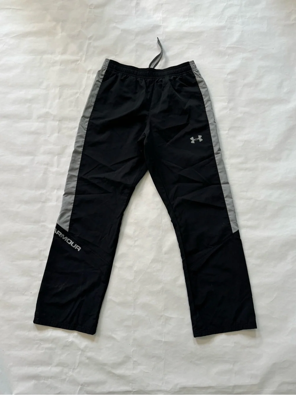 Under Armour Black Track Pants with Gray Side Panels